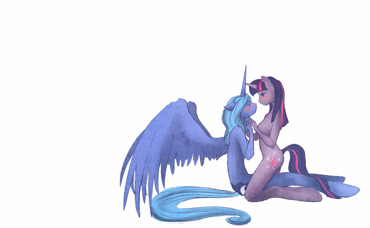 alicorn anthro anthrofied equine female friendship_is_magic horn my_little_pony princess_luna_(mlp) rule34 smooth_skin tagme tail twilight_sparkle_(mlp) unicorn wings yuri