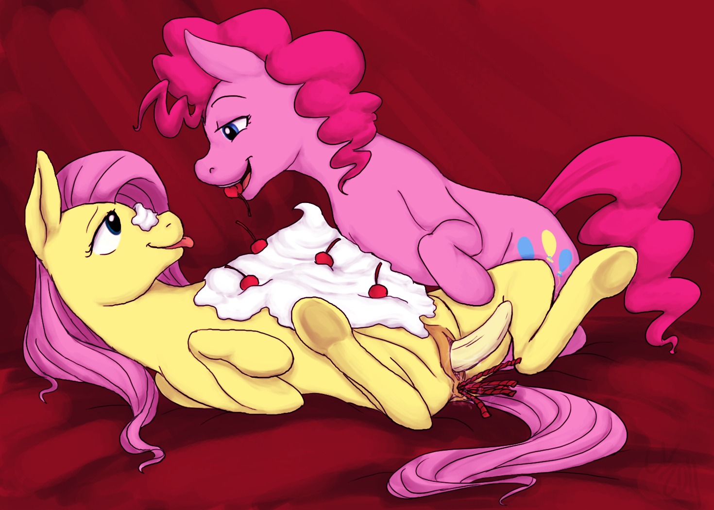cartoonlion earth_pony equid equine female feral fluttershy_(mlp) friendship_is_magic horse my_little_pony mythological_creature mythological_equine mythology pegasus pinkie_pie_(mlp) pony rule34 smooth_skin