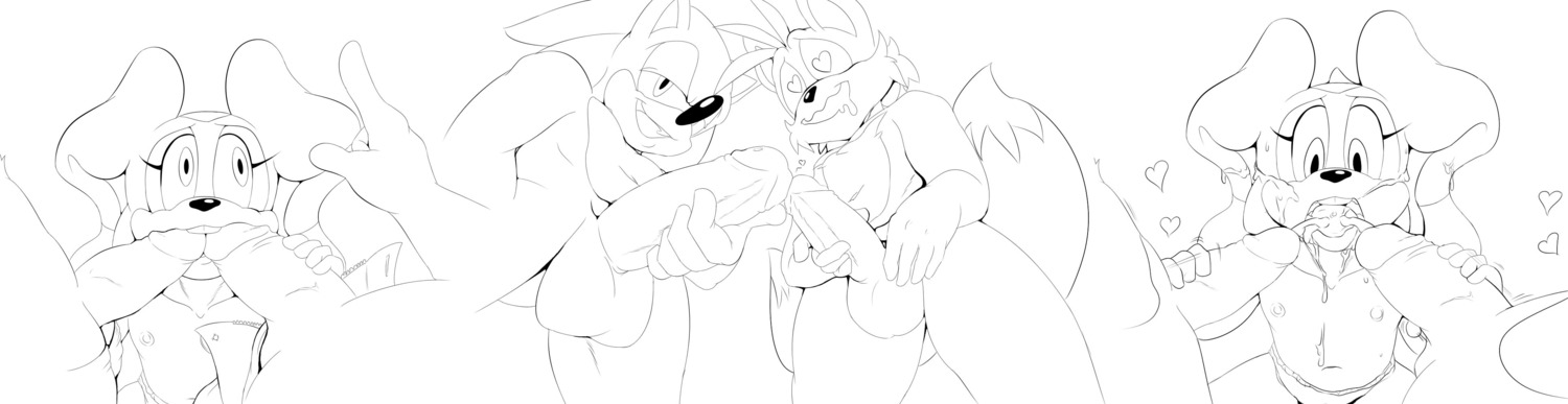 2014 absurd_res age_difference anthro aval0nx bodily_fluids canid canine cream_the_rabbit cum cum_in_mouth cum_inside cumshot double_fellatio double_oral drooling e621 ejaculation erect_nipples erection eulipotyphlan fellatio female flat_chested fox genital_fluids genitals group handjob heart_symbol hedgehog hi_res humanoid_genitalia humanoid_penis lagomorph leporid male male/female mammal miles_prower monochrome nipples nude oral oral_penetration orgasm penetration penile penis rabbit saliva sega sex sonic_the_hedgehog sonic_the_hedgehog_(series) young young_anthro