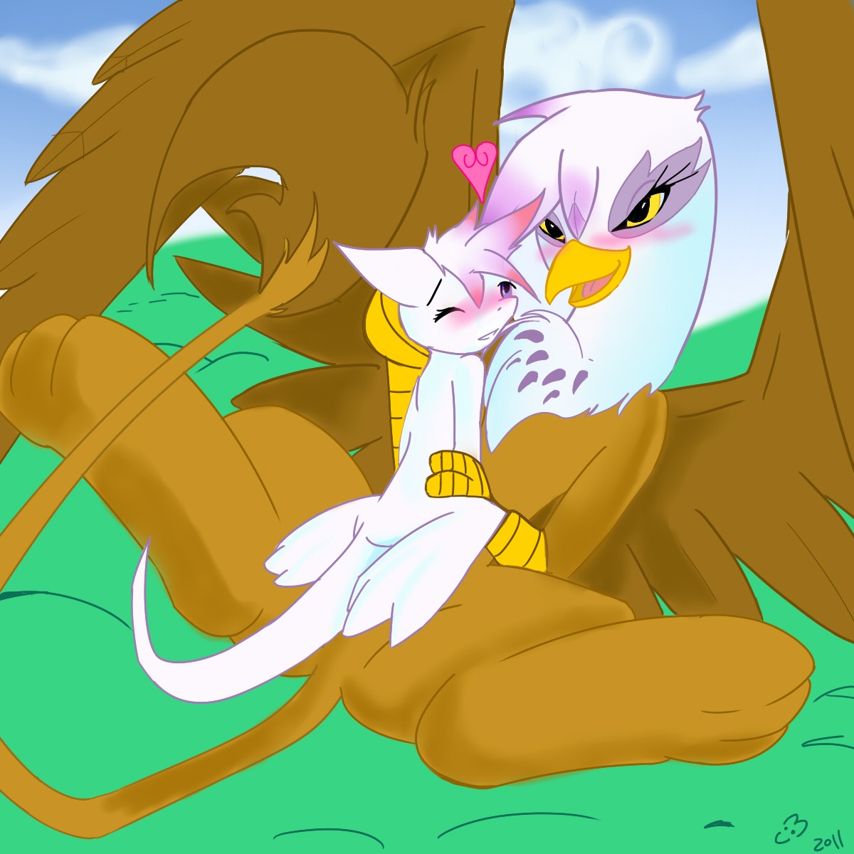 avian female feral friendship_is_magic furry gilda_(mlp) gryphon male my_little_pony mythological_avian mythological_creature mythology rule34 smooth_skin tagme unknown_species white_crest wings