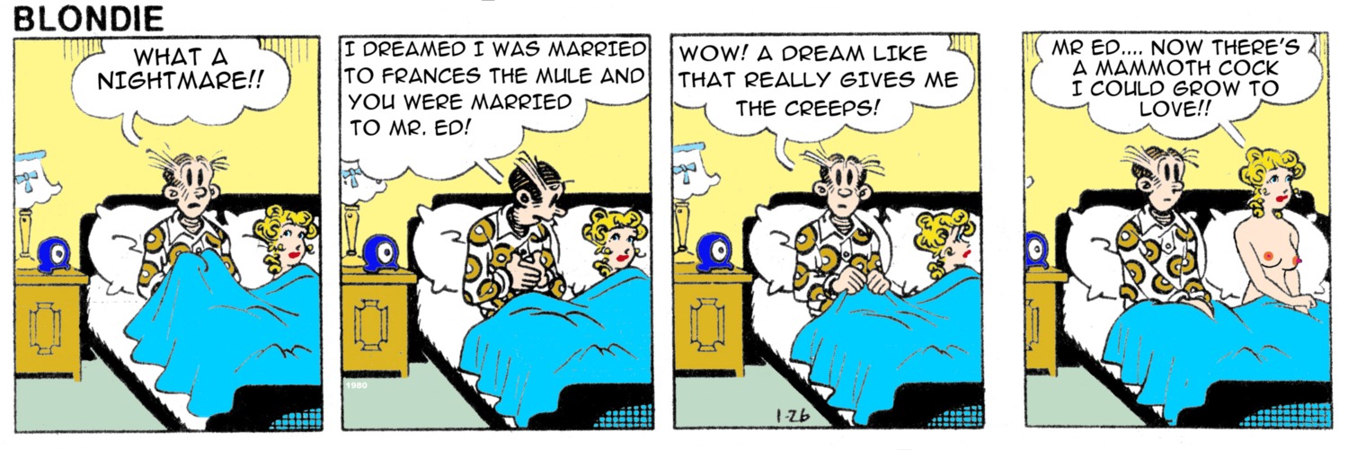 blondie_(comic) blondie_bumstead clothing comic_strip dagwood_bumstead edit female human rule34 tagme