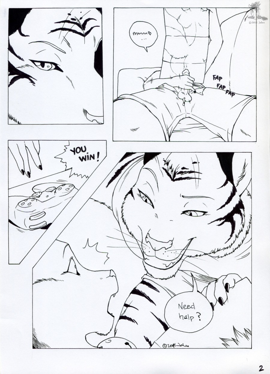 anthro comic feline fur furry jaleo male masturbation penis rule34 tiger
