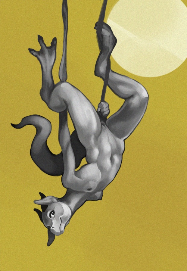 2014 3_toes acrobatics aerial_silk anthro biped breasts casual_nudity dragon e621 feet female genitals grey_body grey_skin horn kajari legs_up mythological_creature mythological_scalie mythology nipples non-mammal_breasts non-mammal_nipples nude paws scalie silk silk_dancing simple_background smile solo suspension tail toes upside_down vulva yellow_background