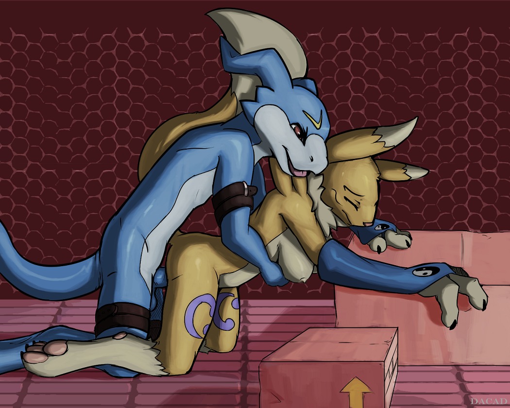 2013 5:4 anthro anthro_on_anthro areola balls bandai_namco blue_body blue_skin breasts canid canine clothing conditional_dnp dacad digimon digimon_(species) duo e621 erection eyes_closed female female_penetrated fingerless_gloves flamedramon from_behind_position fur genitals gloves handwear hanging_breasts male male/female male_penetrating male_penetrating_female mammal mostly_nude nipples nude open_mouth penetration penile penile_penetration penis penis_in_vagina pink_nose red_eyes renamon scalie sex vaginal vaginal_penetration white_body white_fur yellow_body yellow_fur