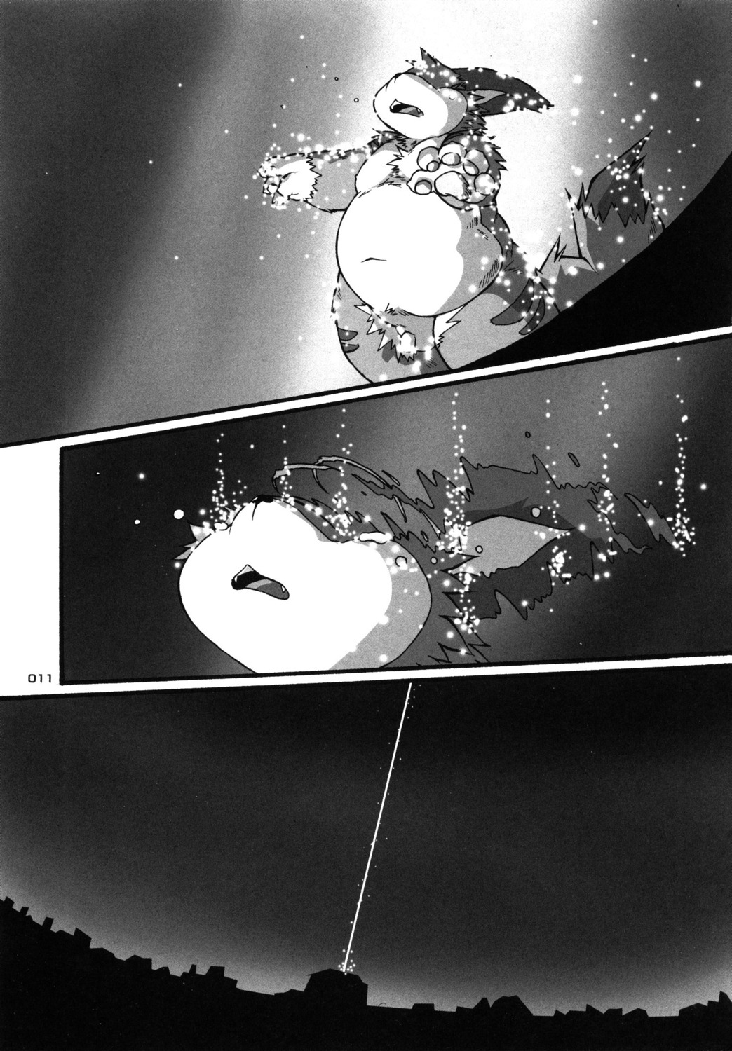 black_and_white chibineco chubby comic haru magic male male_only monochrome nude penis rule34 tail teeth tongue translation_request