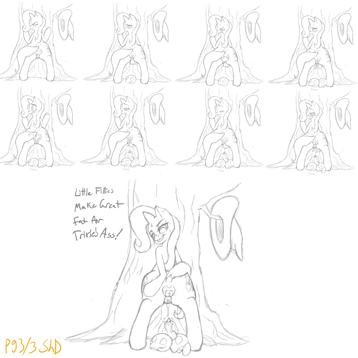 1:1 2014 absurd_res anus blush bodily_fluids bone clothing cutie_mark dialogue e621 english_text equid equine eyes_closed female feral friendship_is_magic genitals hair half-closed_eyes hasbro hat headgear headwear hi_res horn mammal my_little_pony mythological_creature mythological_equine mythology narrowed_eyes plant shdingo skull solo sweat text tree trixie_(mlp) unicorn vulva wizard_hat