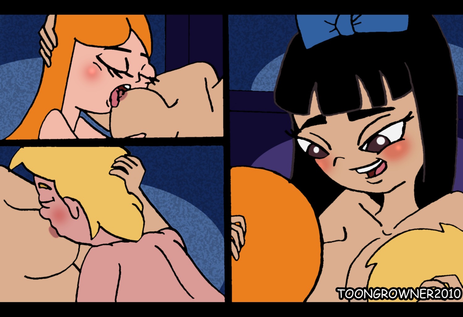 asian_female black_hair blonde_hair breast_sucking breasts candace_flynn disney disney_channel disney_xd double_breast_sucking female ginger human jeremy_johnson male nipples phineas_and_ferb rule34 stacy_hirano straight toongrowner white_female white_male yuri