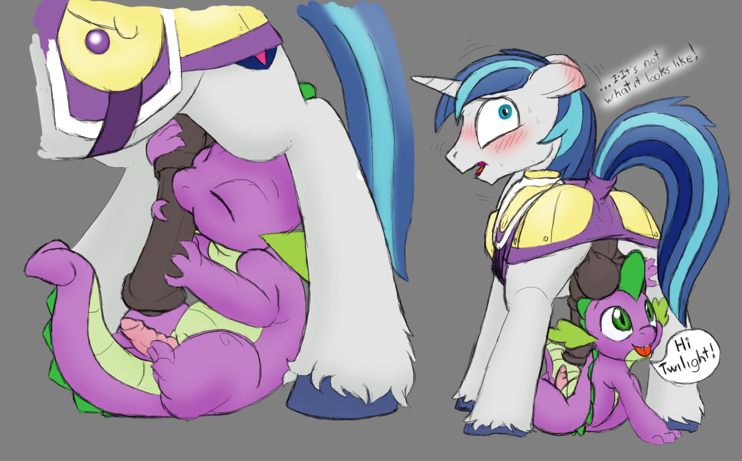 2014 age_difference animal_genitalia animal_penis anthro anthro_on_feral backsack balls bestiality biped blue_eyes blue_hair blush butt caught_in_the_act cutie_mark dialogue dragon duo e621 english_text equid equine equine_genitalia equine_penis erection eyes_closed fellatio feral friendship_is_magic fur genitals green_eyes grey_background hair hasbro horn hug hugging_another hugging_penis interspecies larger_feral larger_male licking male male/male mammal muh-arts multicolored_hair my_little_pony mythological_creature mythological_equine mythological_scalie mythology older_feral older_male oral penile penis penis_lick petrock pseudo_incest_(lore) quadruped scalie sex shining_armor_(mlp) sideways_oral simple_background sitting size_difference smaller_anthro smaller_male spike_(mlp) standing tail tea_bagging text tongue tongue_out two_tone_hair unicorn white_body white_fur young young_anthro young_male younger_anthro younger_male