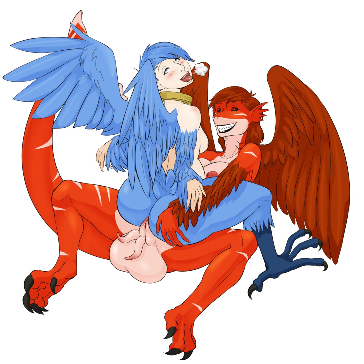 1:1 aldergames anthro aquatic avian balls big_balls big_breasts big_butt big_penis black_sclera blue_eyes blue_hair blush breasts brown_hair butt claws collar crotch_tentacles digitigrade duo e621 european_mythology feathered_wings feathers female female_penetrated fish fucked_silly genitals gills greek_mythology grin gynomorph gynomorph/female gynomorph_penetrating gynomorph_penetrating_female hair harpy hi_res hybrid intersex intersex/female intersex_penetrating intersex_penetrating_female multi_genitalia multi_penis mythological_avian mythological_creature mythology nipples nude penetrating_with_multiple penetration penis red_eyes sex shark simple_background small_breasts smile spread_legs spreading stripes tail tentacles toe_claws tongue tongue_out white_background wings