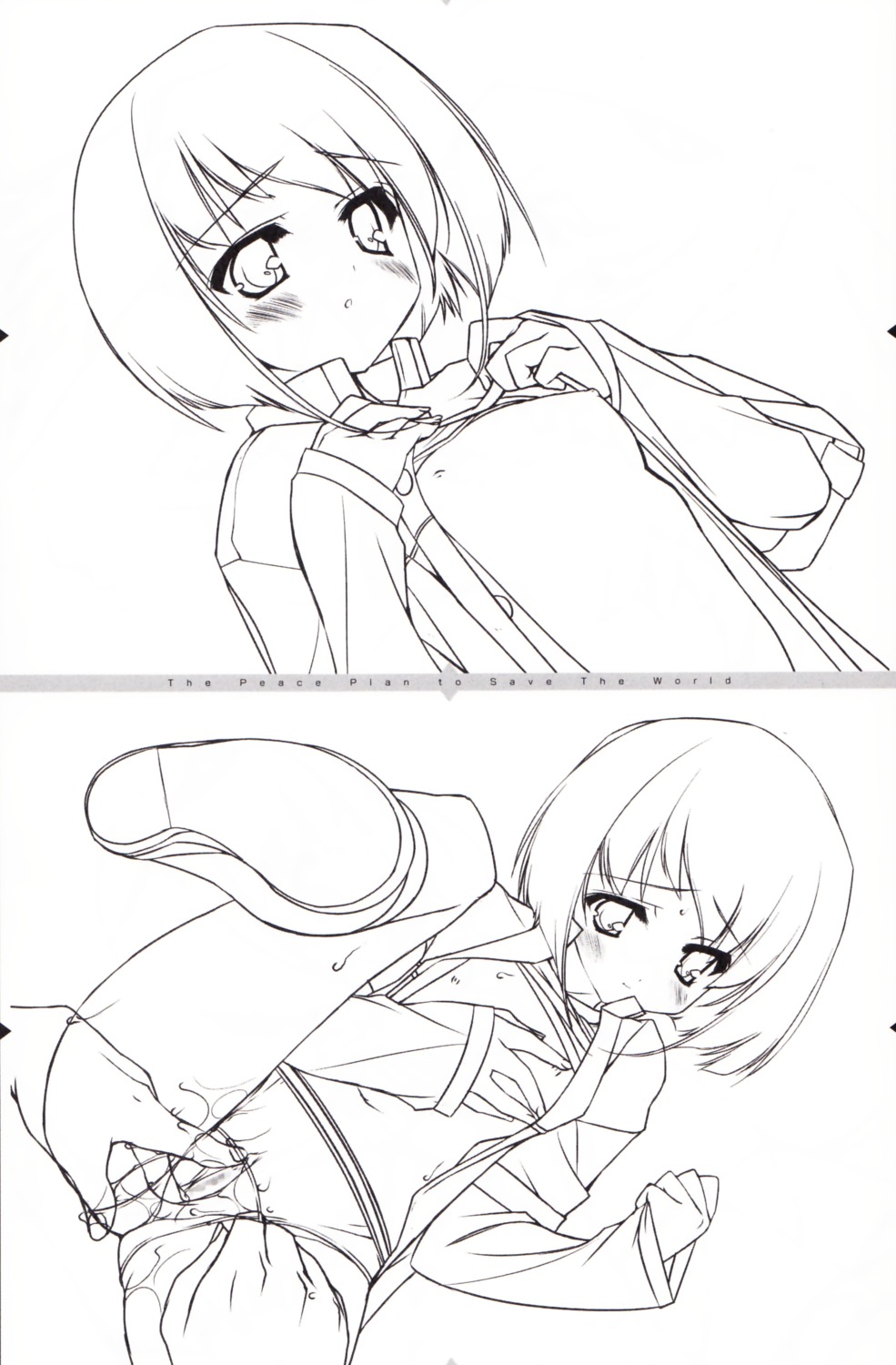 censored female fingering monochrome night_wizard pussy rule34 uropyon urotan vagina