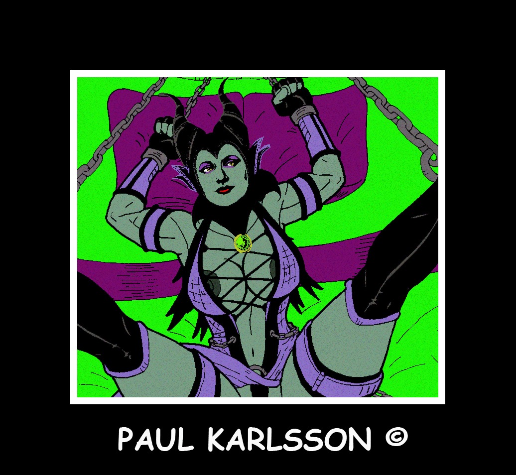 1girls big_breasts bondage breasts disney disney_villains female female_only green_skin maleficent nipples paul_karlsson rule34 sleeping_beauty_(1959_film) solo