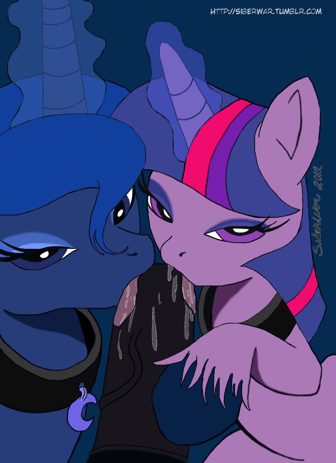 2012 alicorn equine female feral friendship_is_magic horse my_little_pony pony princess_luna_(mlp) rule34 siberwar smooth_skin twilight_sparkle_(mlp) unicorn