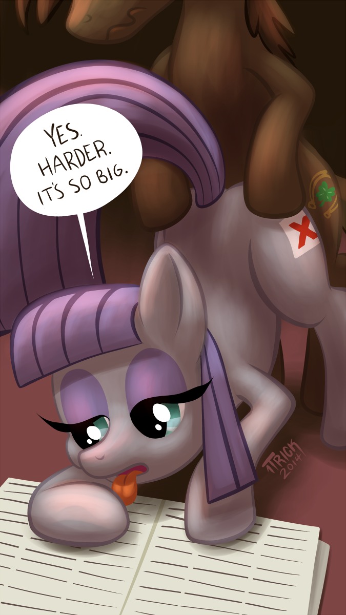 1trick 2014 9:16 all_fours ass_up brown_body brown_fur brown_hair character_request cutie_mark dialogue doggystyle duo e621 earth_pony english_text equid equine eyeshadow female female_penetrated feral friendship_is_magic from_behind_position fur grey_body grey_fur hair half-closed_eyes hasbro hi_res horse makeup male male/female male_penetrating male_penetrating_female mammal maud_pie_(mlp) my_little_pony narrowed_eyes open_mouth penetration pony purple_hair raised_tail sex shaded tail text tongue tongue_out