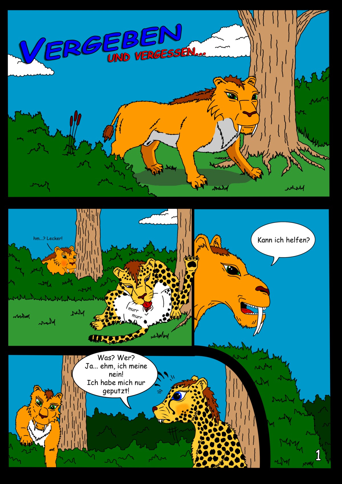 absurd_res animal_genitalia autocunnilingus comic digitigrade duo e621 felid female feral fully_sheathed genitals hi_res licking male male/female mammal masturbation nude oral oral_masturbation plaudi prehistoric_species quadruped saber-toothed_tiger sheath tail tongue tongue_out vaginal vaginal_masturbation vulva