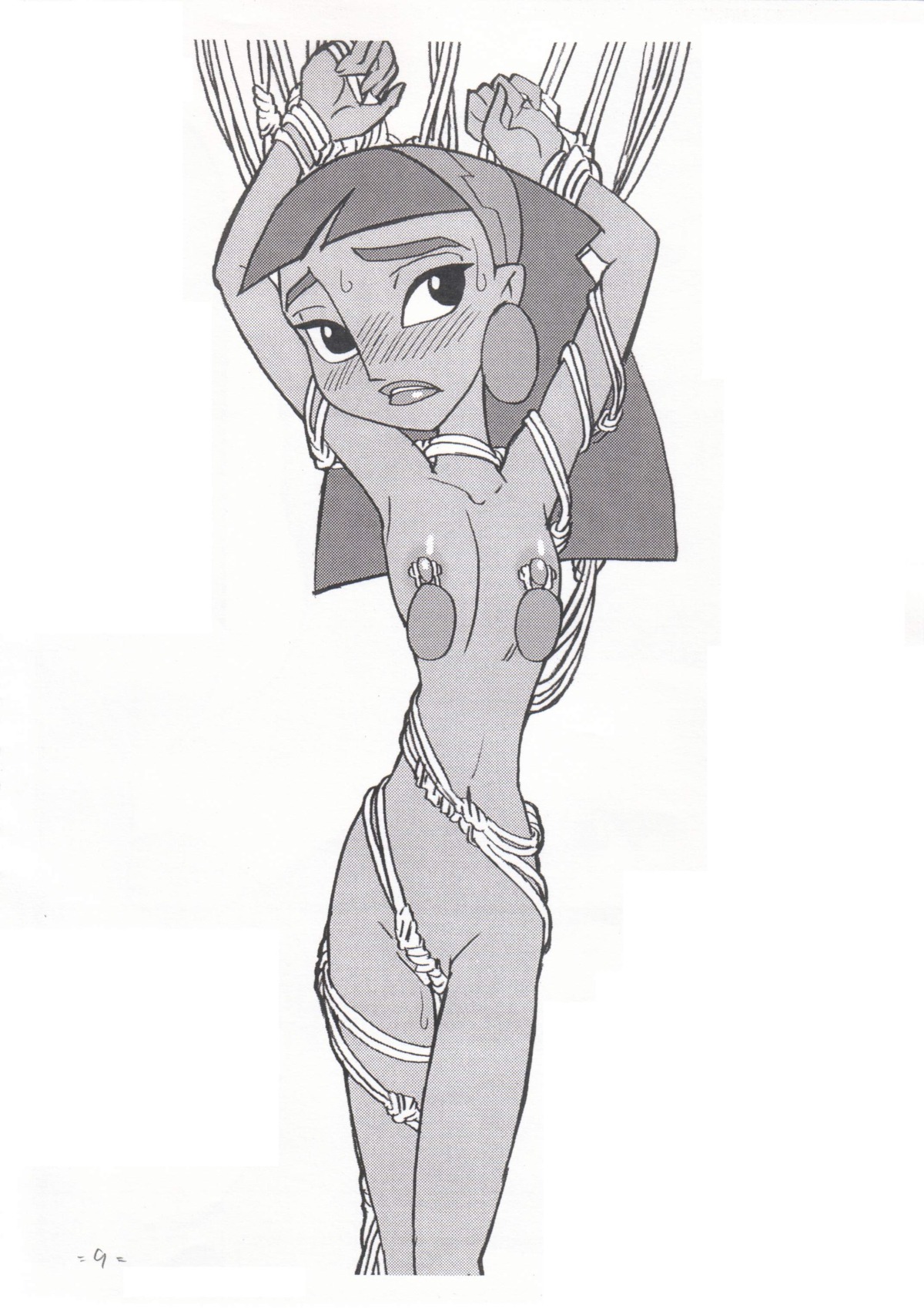 1girls bondage dark-skinned_female dark_skin disney female latina malina monochrome nipples peruvian_female rule34 the_emperor's_new_groove the_emperor's_new_school union_of_the_snake