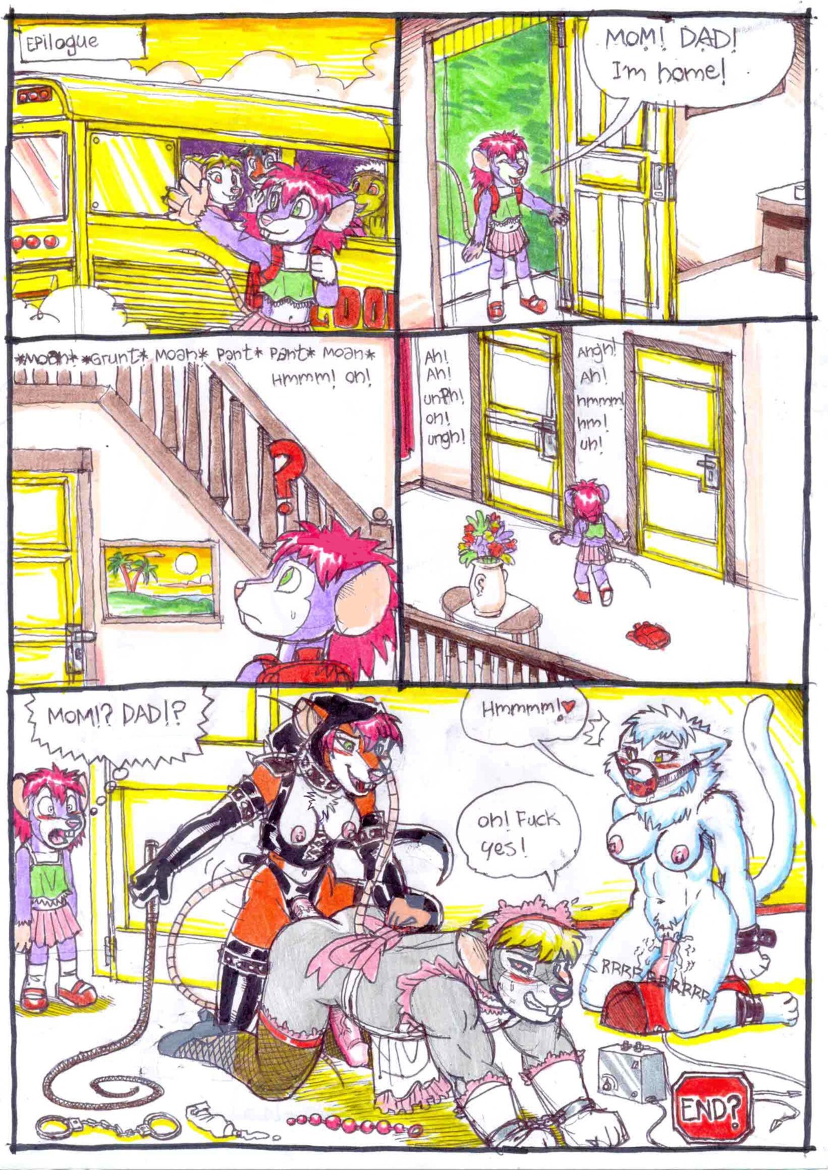 2013 accessory all_fours anal anal_beads anal_penetration anthro anthro_on_anthro anthro_penetrated anthro_penetrating anthro_penetrating_anthro apron bad_parenting ball_gag bdsm blush bound bow_(feature) bow_accessory bow_ribbon breasts brown_body brown_fur bus butt car chuck_(netreek) clothed clothing collar comic commercial_vehicle crossdressing cuckold cuff_(restraint) dialogue dildo dildo_sitting doggystyle domestic_cat dominant dominant_female e621 english_text erection father_(lore) felid feline felis female female_penetrating female_penetrating_male flower from_behind_position fur furgonomics gag gagged genitals green_eyes grey_body grey_fur group handcuffs hi_res indirect_incest_(lore) inside kneeling legwear male male/female male_penetrated mammal mariano meryl_(netreek) metal_cuffs mother_(lore) mouse murid murine navel nipples nude object_in_ass open_mouth open_smile parent_(lore) pegging penetration penis plant public_transportation purple_body purple_fur restraints ribbons rodent school_bus sex sex_toy sex_toy_background sex_toy_in_ass sex_toy_insertion shackles smile son_(lore) stockings strapon submissive submissive_female submissive_male sybian tail tail_accessory tail_bow tail_ribbon text toying_partner traditional_media_(artwork) two_subs_one_dom vaginal vehicle vehicle_for_hire vein vibrator vixy_(netreek) vulva whip white_body white_fur yellow_eyes young young_anthro