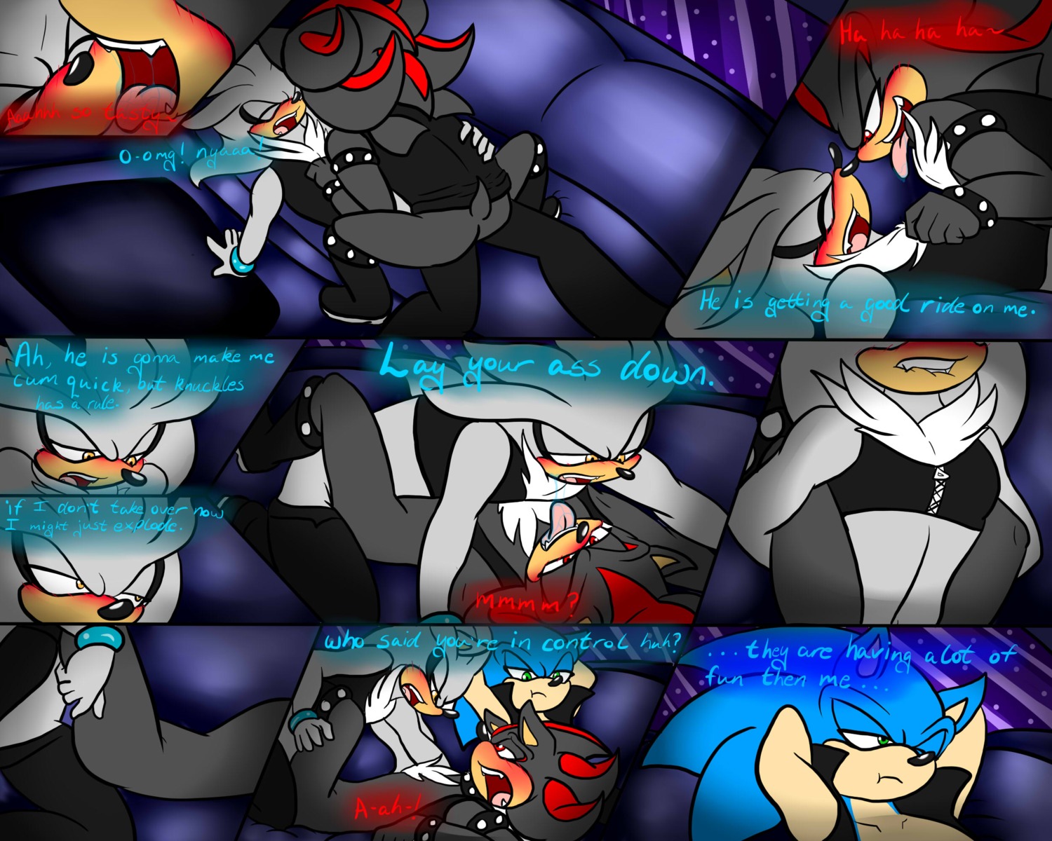 5:4 anal anal_penetration anthro being_watched black_body black_fur blue_body blue_fur blush bodily_fluids bottomless bottomless_male bottomwear breath car car_sex clothed clothed/nude clothed_sex clothing comic cowgirl_position dialogue dominant dominant_male duo_focus e621 english_text eulipotyphlan eyes_closed from_front_position fucked_silly fur group hedgehog hi_res inside_car inside_vehicle jealous looking_at_another looking_pleasured lying male male/male male_penetrated male_penetrating male_penetrating_male mammal missionary_position moan multiple_scenes nude obscured_penetration obscured_sex on_back on_bottom on_top open_bottomwear open_clothing open_mouth open_pants panting pants penetration power_bottom redfirestar sega sex sex_in_car shadow_the_hedgehog silver_the_hedgehog sonic_the_hedgehog sonic_the_hedgehog_(series) sweat tail text vehicle