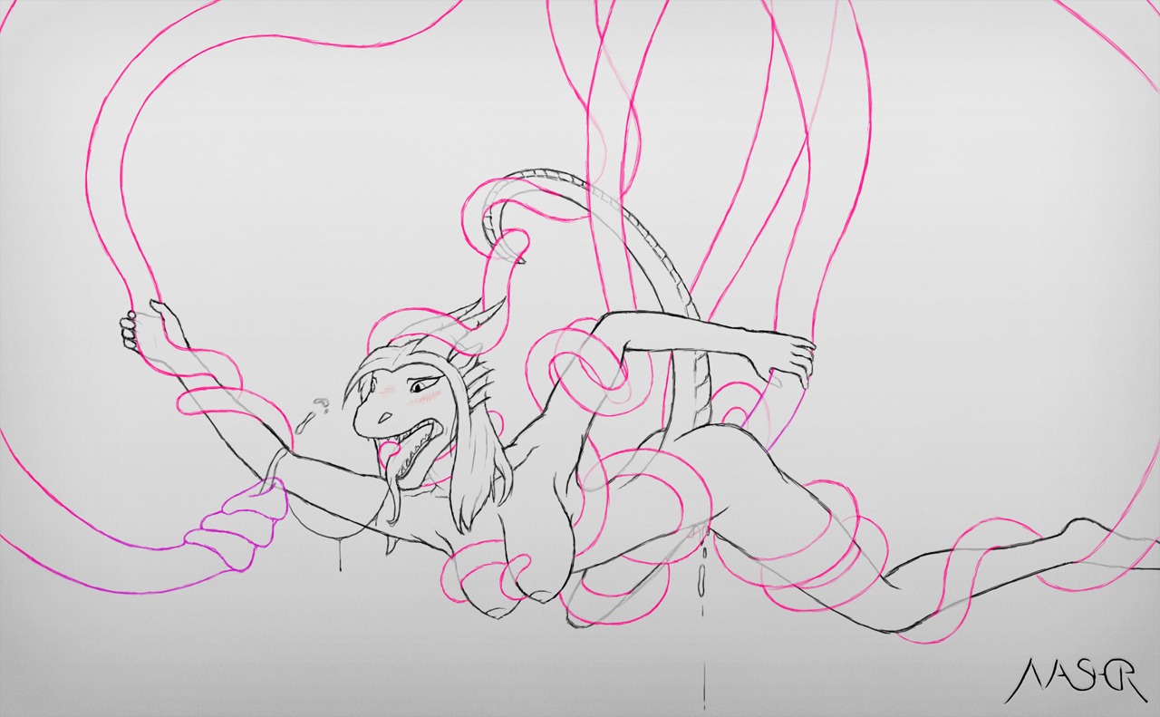 2012 5_fingers anal anal_penetration anthro arm_grab blush bodily_fluids breasts coiling_around_breast coiling_around_neck coiling_around_tail coiling_around_torso cum cum_inside cum_string cumshot double_penetration dragon dripping drooling e621 ejaculation female fingers forced frill_(anatomy) fully_restrained genital_fluids horn immobilization leg_grab lifted mashcr medium_breasts membrane_(anatomy) membranous_frill mythological_creature mythological_scalie mythology nipples non-mammal_breasts non-mammal_nipples open_mouth orgasm penetration raised_tail rape restrained saliva scalie sex side_view skinny skinny_anthro skinny_female solo suspension tail teeth tentacle_grab tentacle_rape tentacle_sex tentacles tongue tongue_out vaginal vaginal_penetration