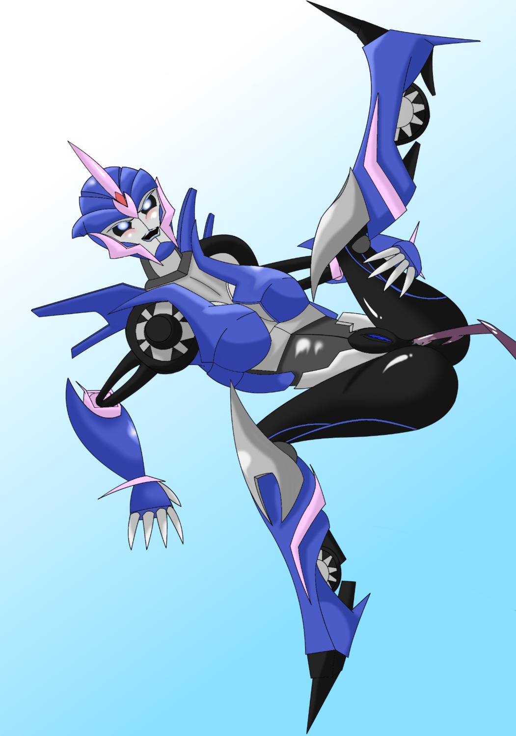 anal arcee autobot blackarachnia blue_body blue_eyes breasts butt cybertronian e621 female genitals glistening glowing glowing_eyes hasbro hi_res humanoid machine metal not_furry robot solo spread_legs spreading takara_tomy transformers transformers:_prime transformers_aligned_continuity unknown_artist vulva