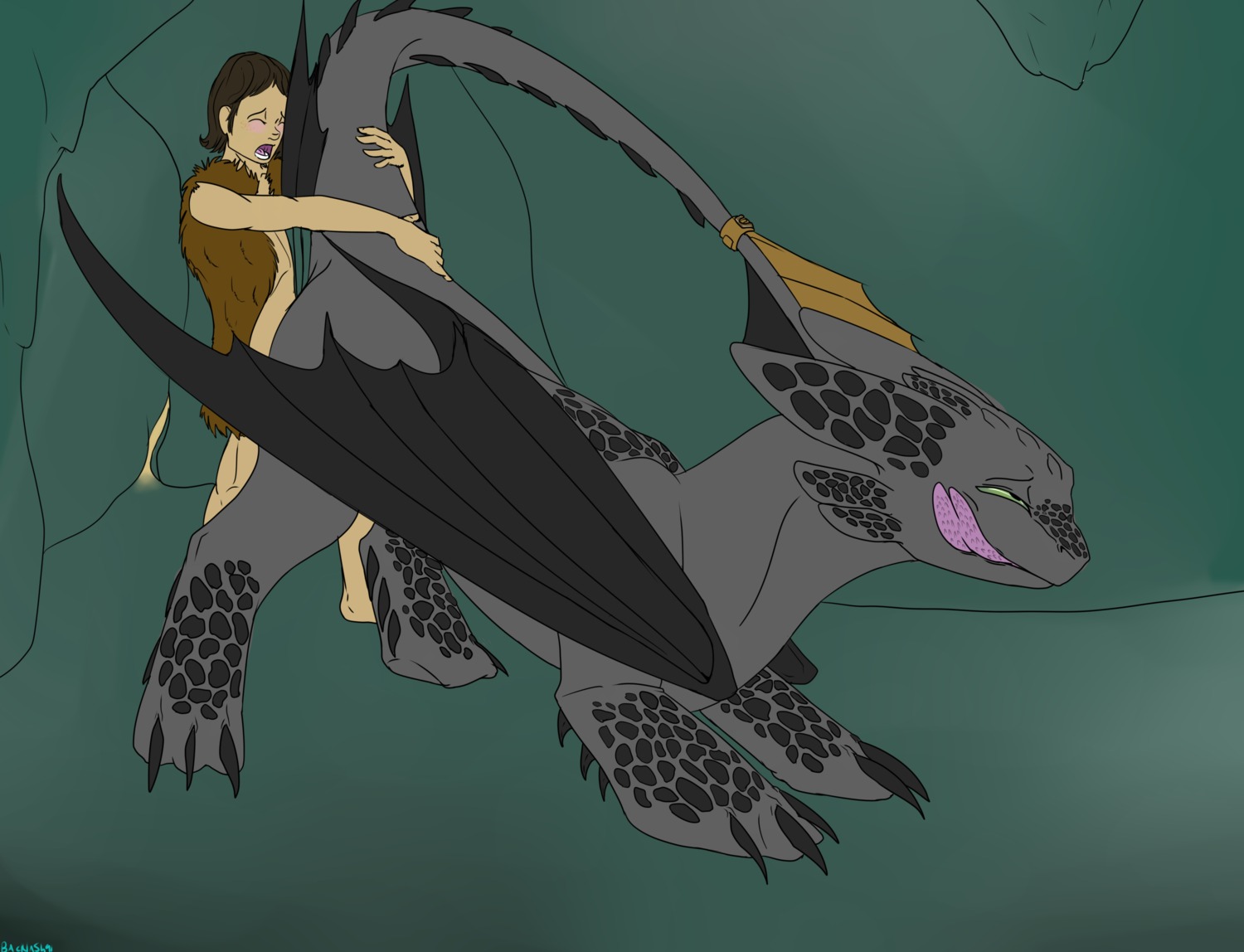 anal anal_penetration animal_skin ass_up backlash91 bestiality black_body black_scales blush bottomless cave claws clothed clothing conditional_dnp digital_media_(artwork) dragon dreamworks duo e621 european_mythology eyes_closed feral feral_penetrated from_behind_position fury_(httyd) green_eyes hi_res hiccup_horrendous_haddock_iii how_to_train_your_dragon human human_on_feral human_penetrating human_penetrating_feral interspecies looking_pleasured male male/male male_on_feral male_penetrated male_penetrating male_penetrating_male mammal membrane_(anatomy) membranous_wings mythological_creature mythological_scalie mythology narrowed_eyes night_fury penetration pinned pinned_to_wall power_bottom raised_tail scales scalie sex squint tail tongue tongue_out toothless topwear vest western_dragon wings