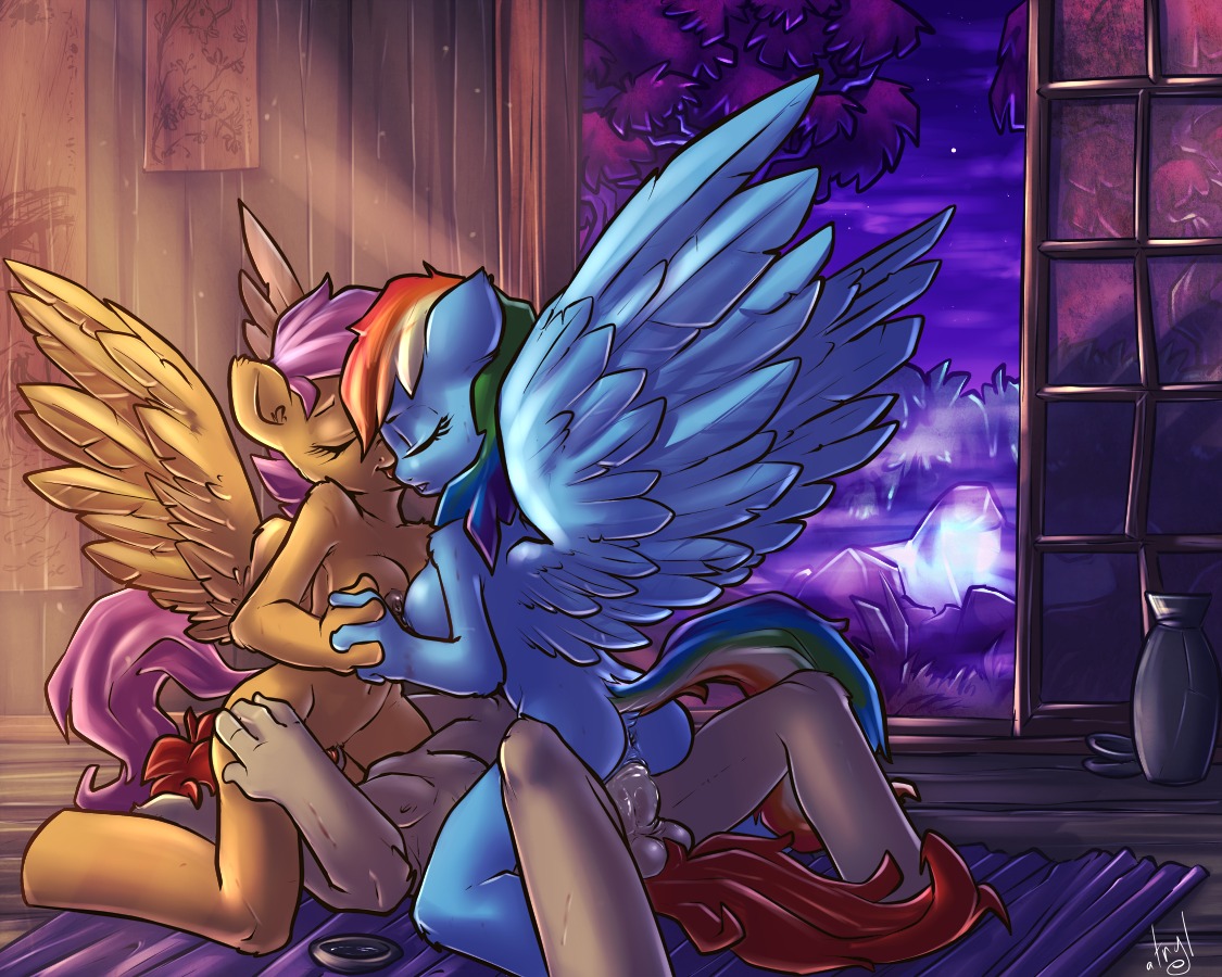 2012 5:4 anthro anthrofied anus atryl balls blue_body blue_feathers blue_fur breasts cowgirl_position cunnilingus cutie_mark digital_media_(artwork) e621 english_text equid equine erection eyes_closed facesitting feathered_wings feathers female friendship_is_magic from_front_position fur genitals group group_sex hair hasbro kneeling lying male male/female mammal multicolored_hair my_little_pony mythological_creature mythological_equine mythology night nude on_back on_bottom on_top oral pegasus penetration penis rainbow_dash_(mlp) rainbow_hair scootaloo_(mlp) sex side_boob sitting sitting_on_another spread_legs spreading straddling tail text threesome triangle_position trio vaginal vaginal_penetration vulva wings