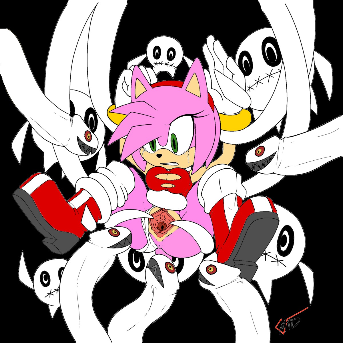 amy_rose anthro anus boo_(sonic) boots bound breasts clothes crying female front_view fur furry furry_only ghost green_eyes hedgehog imminent_rape marthedog partially_clothed pink_fur pussy rule34 sega short_hair solo_focus sonic_(series) sonic_the_hedgehog_(series) spread_legs tears tentacle torn_clothes uncensored