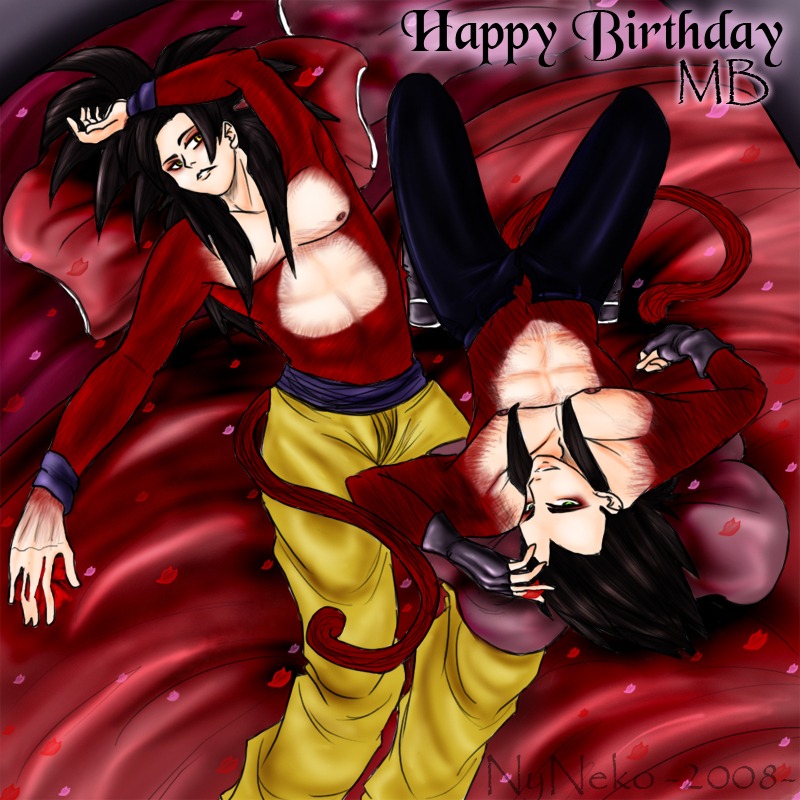 2008 2boys abs artist_request dragon_ball dragon_ball_gt gay_artist_request kiinady_gt looking_at_viewer looking_pleasured male male_only multiple_males muscles muscular muscular_male on_back on_bed red_fur red_tail rule34 son_goku straight_hair super_saiyan_4 tagme tail teeth vegeta