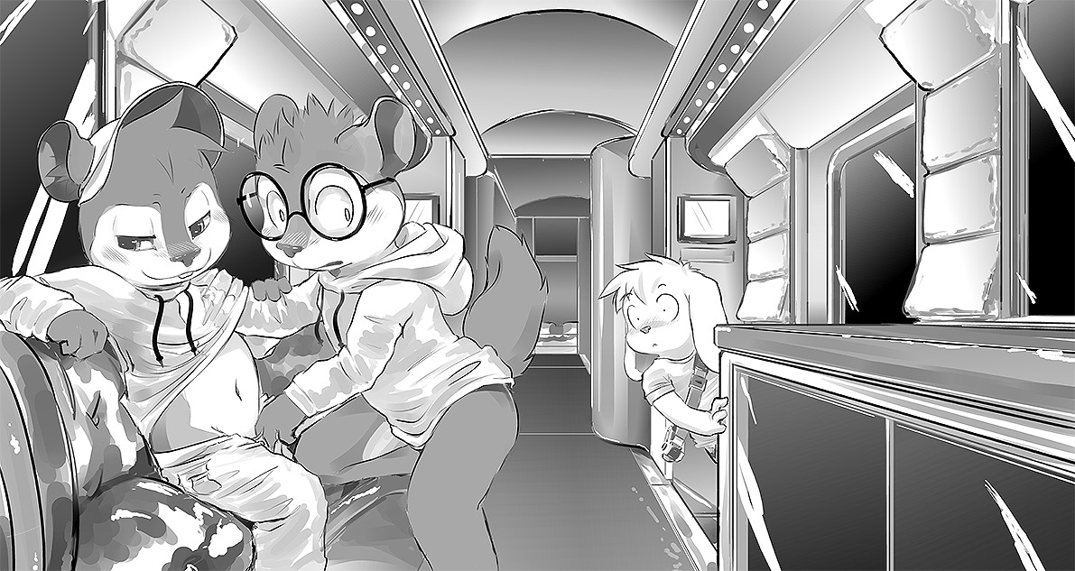 alvin_and_the_chipmunks alvin_seville anthro brother brothers caught furry glasses incest lando male male_only monochrome no_humans rule34 simon_seville