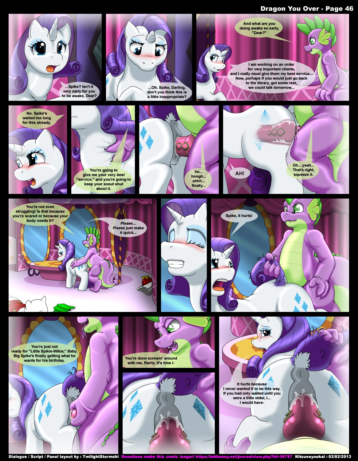 2013 all_fours anthro anthro_on_feral anthro_penetrating anthro_penetrating_feral anus bestiality blue_eyes blush bodily_fluids butt comic cum cum_in_vagina cum_inside cutie_mark dialogue doggystyle dragon duo e621 english_text equid equine erection european_mythology female female_penetrated female_raped feral feral_penetrated forced friendship_is_magic from_behind_position genital_fluids genitals green_eyes hair hand_on_another's_butt hand_on_butt hasbro hi_res horn internal interspecies kitsune_youkai knot male male/female male_penetrating male_penetrating_female male_rape male_raping_female mammal my_little_pony mythological_creature mythological_equine mythological_scalie mythology nude penetration penile penile_penetration penis penis_in_vagina purple_hair rape rarity_(mlp) scaled_dragon scalie sex spike_(mlp) surprise_sex surprised tail teats text thick_tail unicorn vaginal vaginal_canal vaginal_penetration vulva western_dragon young young_anthro