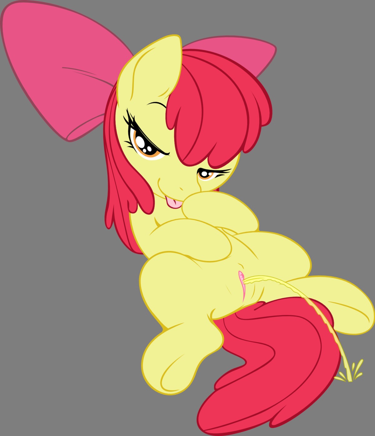 0r0ch1 apple_bloom_(mlp) bow earth_pony equine female feral friendship_is_magic horse my_little_pony peeing pony rule34
