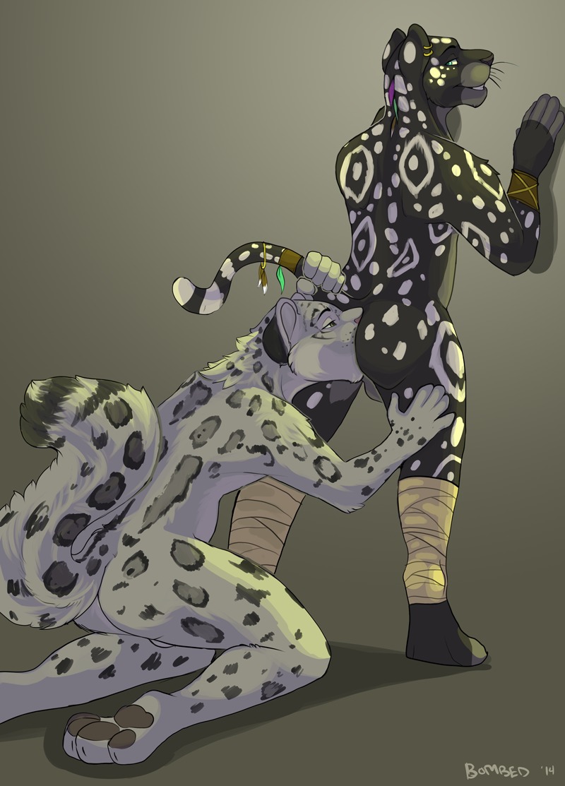 2014 anal anthro balls black_body black_fur bombed deep_rimming digital_media_(artwork) duo e621 feet felid fingerless_(marking) fur genitals grey_balls grey_body grey_fur grey_spots kieran_(homphs) leopard male male/male mammal markings melanistic nude oral pantherine rimming sex snow_leopard spots spotted_body spotted_fur toeless_(marking) white_body white_fur white_markings white_spots wraps