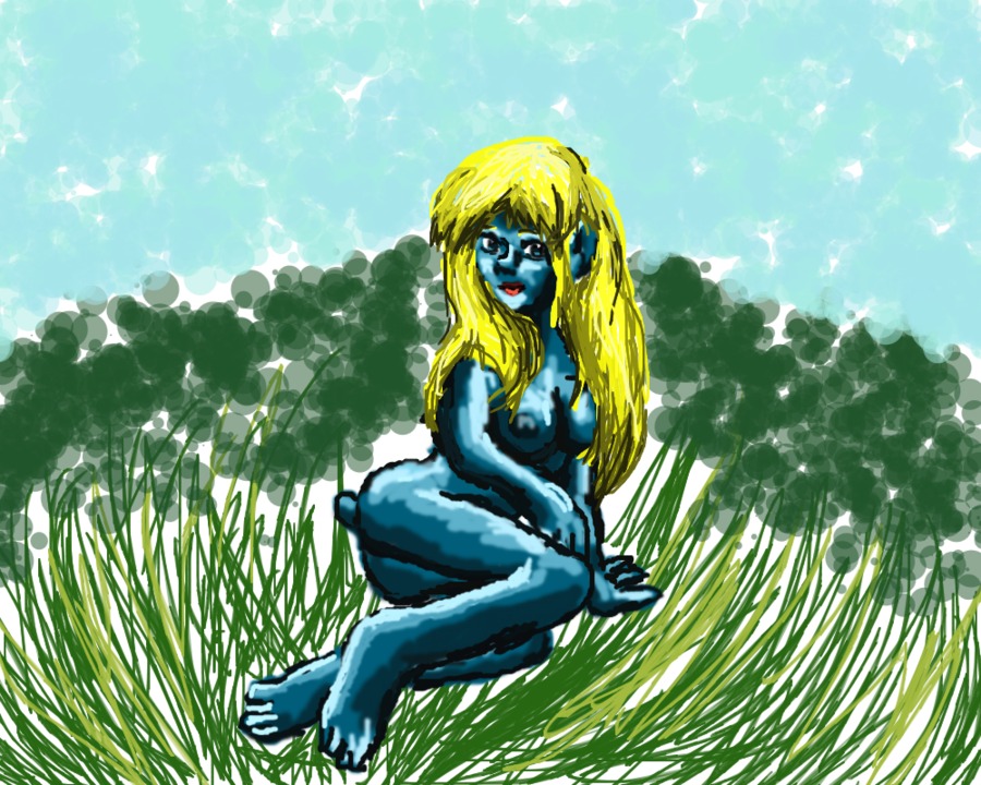 blue_skin female rule34 shizuru-minamino smurfette tagme the_smurfs