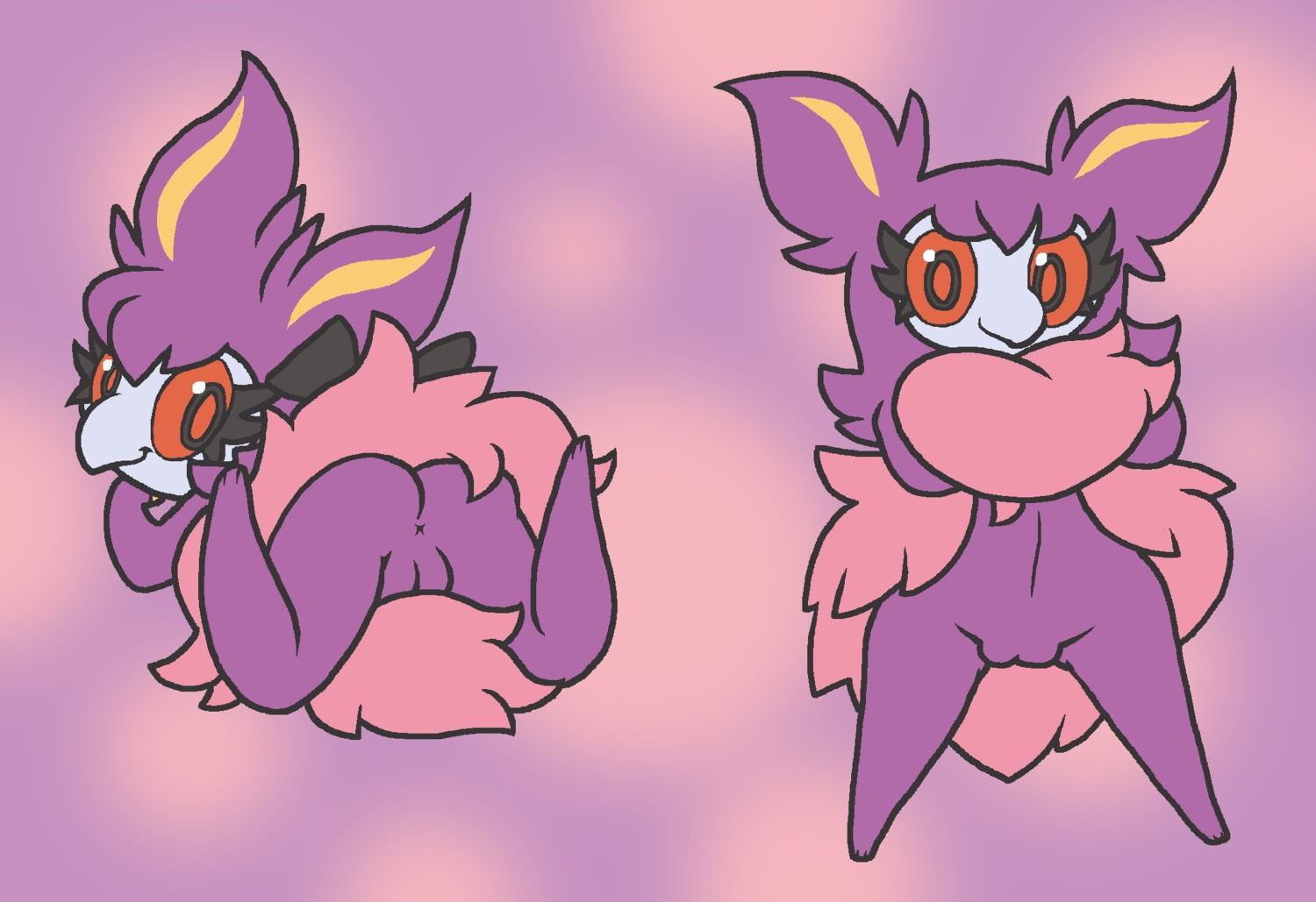 anus aromatisse avian bent_legs butt calves_up e621 female fur generation_6_pokemon genitals hi_res looking_at_viewer looking_back lying nintendo on_front pokemon pokemon_(species) praiz raised_calf solo standing vulva