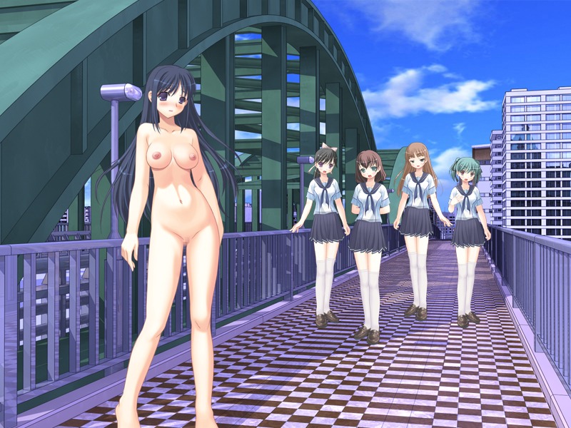 5girls 800x600 breasts censored female large_breasts multiple_females multiple_girls nipples nude public pussy rule34 school_uniform zenra