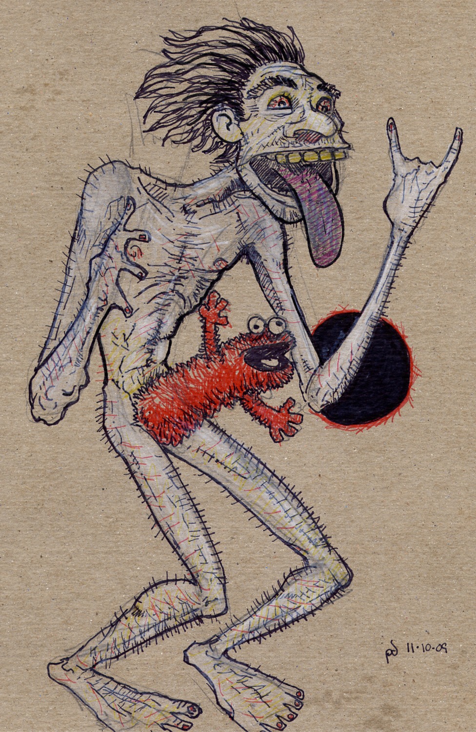 00s 1boy 2000s 2000s_and_2010s_style 2009 dated elmo male male_only nude rule34 sesame_street solo tagme traditional_media_(artwork) what where_is_your_god_now