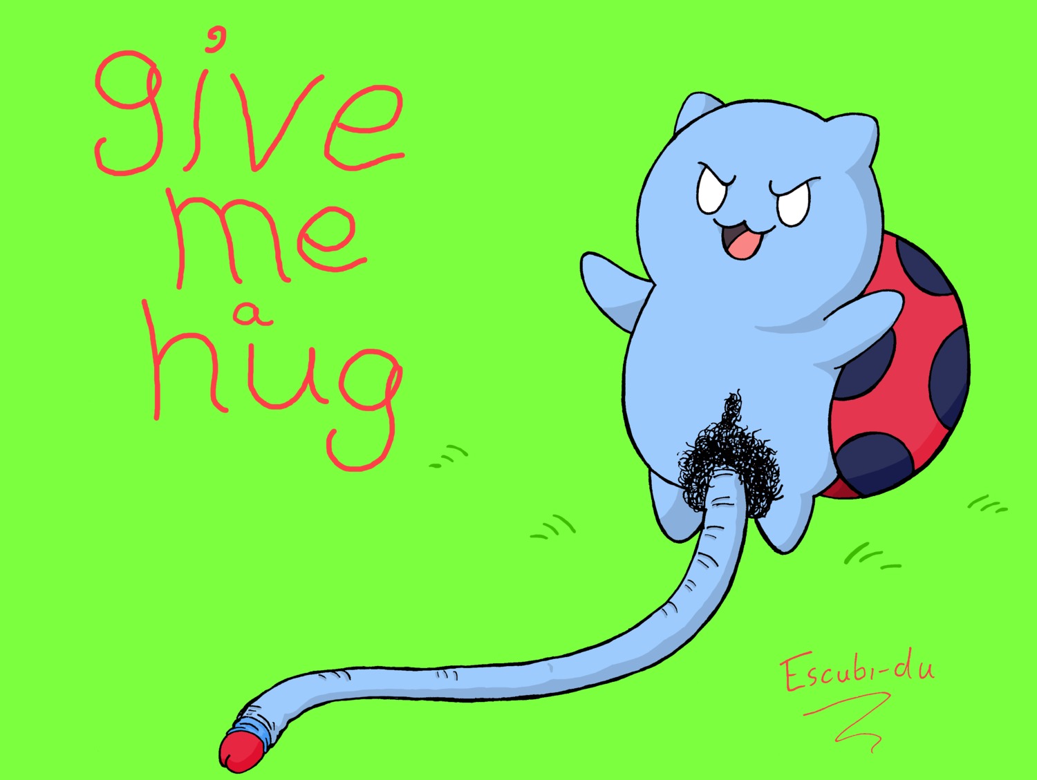 absurd_res arthropod bravest_warriors cartoon_hangover catbug domestic_cat e621 empty_eyes english_text escubi_du felid feline felis genitals green_background grotesque grotesque_genitals happy hi_res hybrid insect long_penis male mammal nude open_mouth penis pubes simple_background smile solo text what what_has_science_done white_eyes why wings