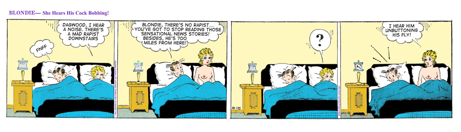 blondie blondie_(comic) blondie_bumstead casual clothing comic_strip dagwood_bumstead edit female human male nudist pale_skin rule34 tagme