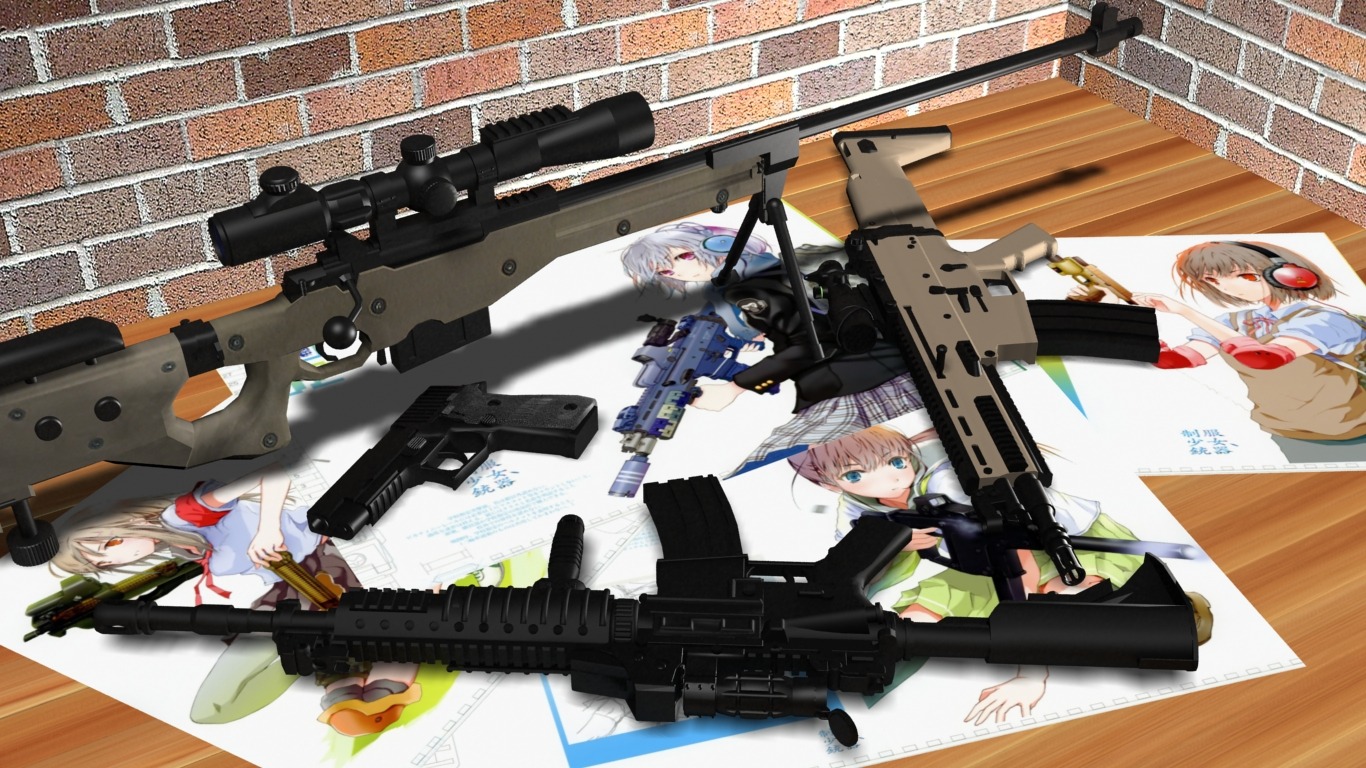 3d female gun pointy_chin rule34 tagme weapon