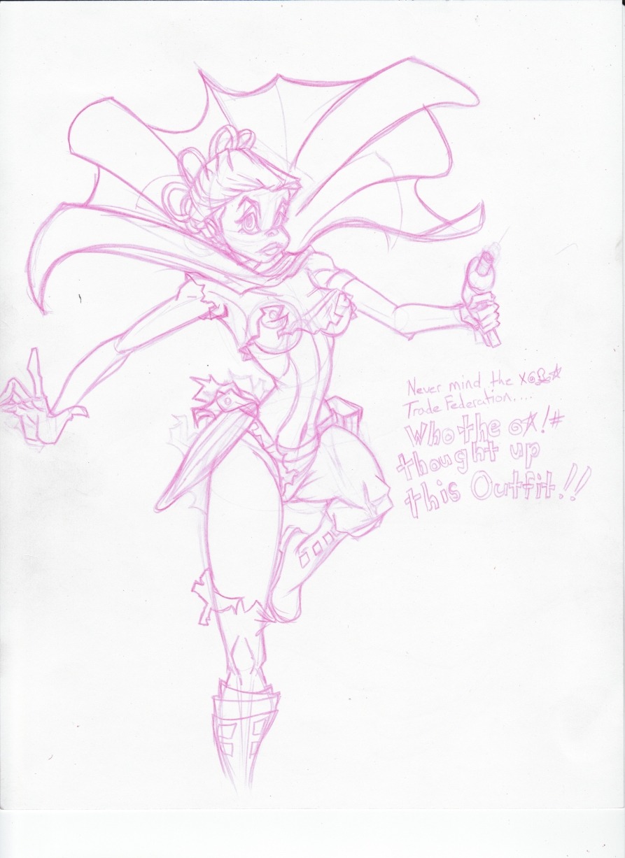 1girls alternate_version_available artist_request attack_of_the_clones blaster_(star_wars) female female_only padme_amidala rule34 sketch solo star_wars tagme
