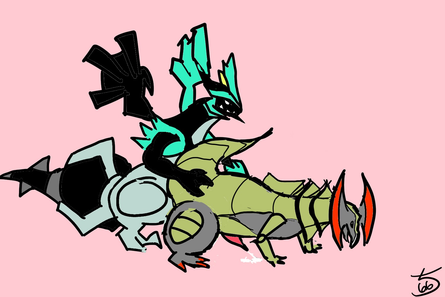 3:2 all_fours anal anal_penetration black_kyurem bodily_fluids conditional_dnp cum digital_media_(artwork) doggystyle duo e621 erection feral from_behind_position generation_5_pokemon genital_fluids genitals haxorus klaide kyurem legendary_pokemon male male/male male_penetrated male_penetrating male_penetrating_male microsoft_paint_(artwork) nintendo nude penetration penis pink_background pokemon pokemon_(species) sex simple_background smile