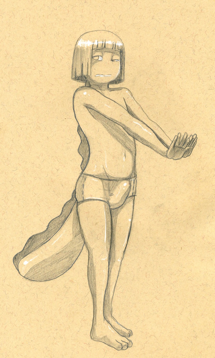 alternate_species amphibian animal_humanoid bulge clothing detailed_bulge e621 generation_2_pokemon genital_outline graphite_(artwork) hair hi_res humanoid humanoidized male monochrome navel nintendo penis_outline pokemon pokemon_(species) pokemon_humanoid pokemorph pose quagsire solo standing toned_paper traditional_media_(artwork) tush_(artist) underwear