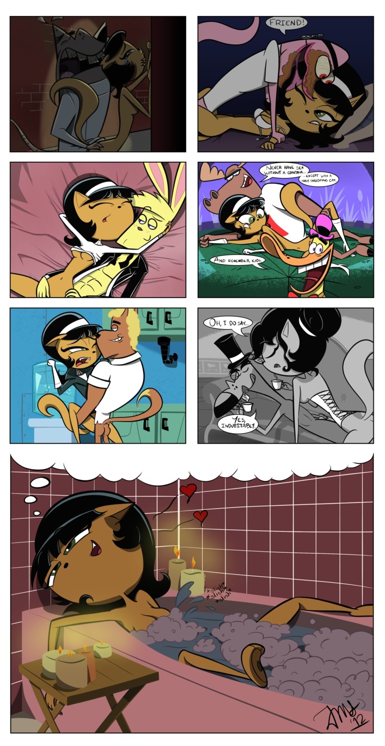 2012 absurd_res accessory against_surface against_wall alley american_opossum anatid anseriform anthro avian bath bathtub bed beverage bird bite biting_lip biting_own_lip bodily_fluids bottomless bra breasts bubble butt candle canid canine canis censored chameleon cleavage clothed clothing comic container convenient_censorship corset cowgirl_position cup daydream deer digital_media_(artwork) domestic_cat domestic_dog dream duck duo_focus e621 english_text eric_(t.u.f.f._puppy) eyewear fangs fantasizing fantasy felid feline felis female fire from_behind_position from_front_position furniture gloves green_eyes group half-closed_eyes handwear hare hat headband headgear headwear heart_symbol hi_res interspecies kitty_katswell lagomorph leporid lingerie lips lizard lying male male/female mammal marsupial masturbation missionary_position monocle moose multiple_images multiple_positions murid murine narrowed_eyes new_world_deer nickelodeon ollie_(t.u.f.f._puppy) on_back on_bottom on_top quacky_the_duck rat reptile reverse_cowgirl_position rodent scalie self_bite sex sharing_moose shirt side_boob sofa solo_focus straddling sweater t.u.f.f._puppy tail tea tea_bag tears teeth terribly_british text the_chameleon_(t.u.f.f._puppy) themauvestorm thought_bubble tongue toony top_hat topwear under_boob underwear verminious_snaptrap water