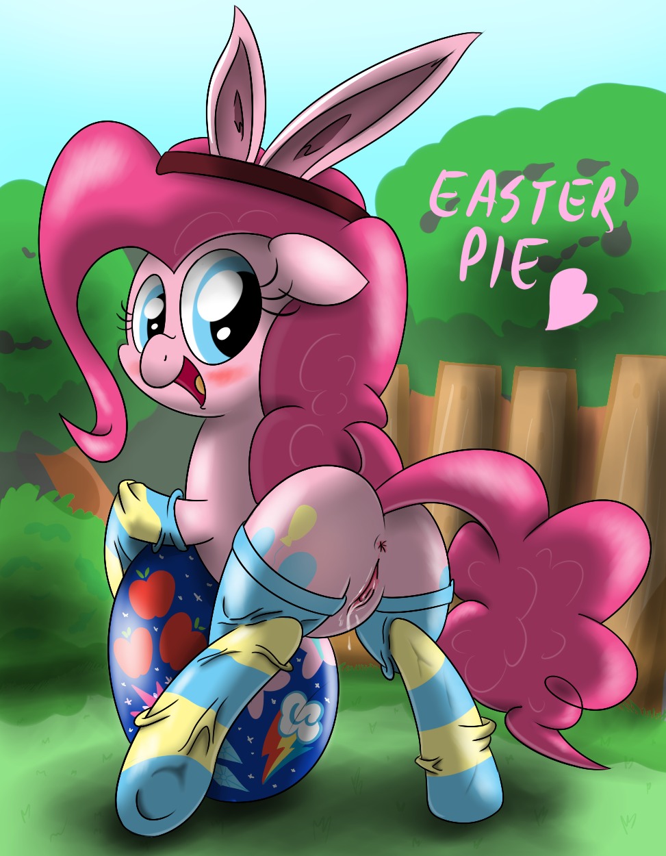 anus blue_eyes blush butt cutie_mark e621 earth_pony equid equine female feral friendship_is_magic fur genitals hair hasbro hi_res horse looking_at_viewer looking_back mammal my_little_pony nude open_mouth outside pink_body pink_fur pink_hair pinkie_pie_(mlp) pony presenting presenting_hindquarters presenting_vulva quadruped solo tail vulva ziemniax