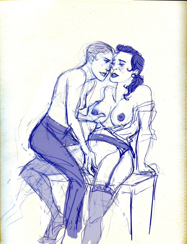 2girls artist_request atlas_(bioshock) augustus_sinclair bioshock bioshock_2 breasts clothes cloud_chamber_studios female female_only fingering frank_fontaine ghost_story_games hair looking_at_another medium_breasts monochrome multiple_females nipples rule34 rule_63 short_hair sitting small_breasts stockings yuri