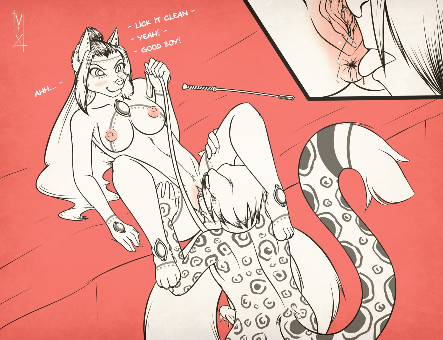 anal anthro big_breasts breasts canid canine duo e621 electricfox777 erection female fox galacticmichi gem genitals hi_res licking male male/female mammal mishra nipples nude oral pearl_(gem) penis rimming sex tongue tongue_out