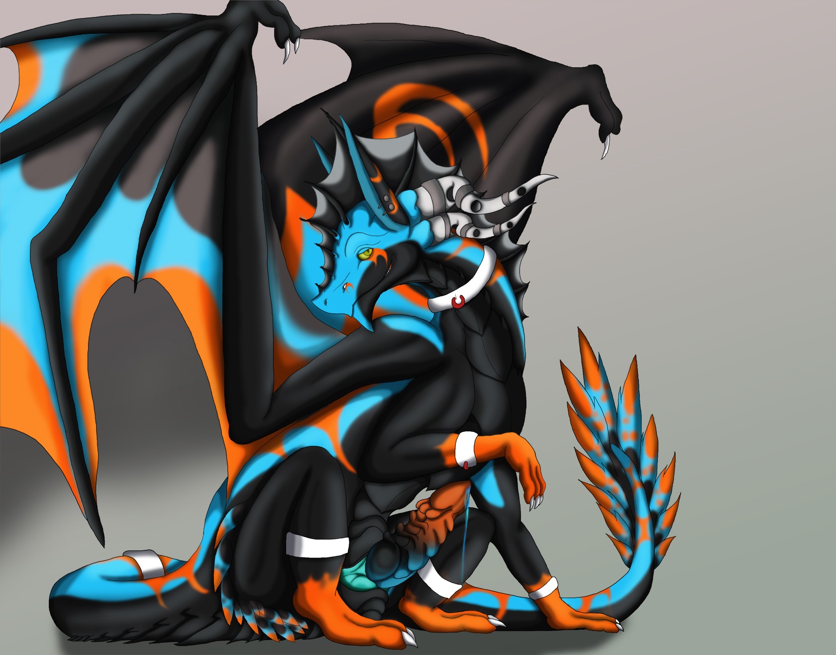 colorful_theme distort dragon drippy e621 erection european_mythology feathers feral genitals graffitidragon heresy hi_res male membrane_(anatomy) membranous_wings muscular muscular_feral muscular_male mythological_creature mythological_scalie mythology nude orcalus penis scalie smug solo tail western_dragon wings