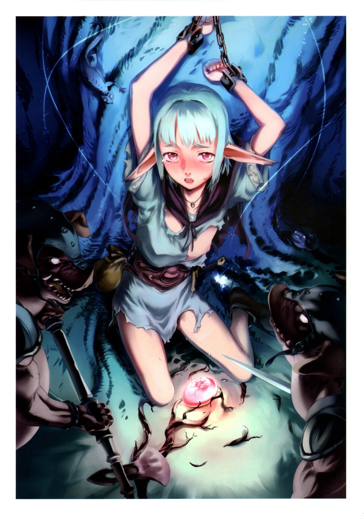 bondage elf female monster nipples nishieda oppai rule34 tagme torn_clothes