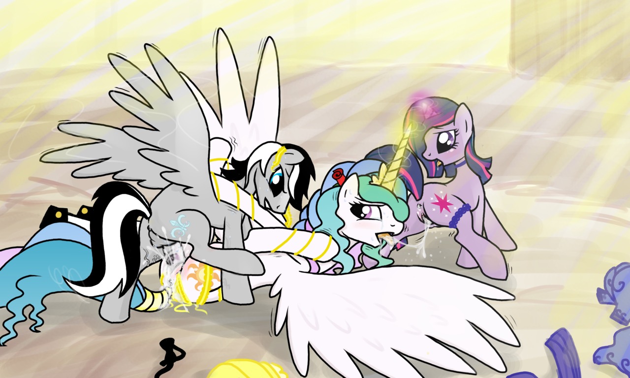 5:3 accessory bisexual bodily_fluids cum cum_in_vagina cum_inside cutie_mark e621 equid equine erection feathered_wings feathers female female/female feral friendship_is_magic fur garter genital_fluids genitals group group_sex hair hasbro horn licking male male/female mammal multicolored_hair my_little_pony mythological_creature mythological_equine mythology nude oral pegasus penetration penis princess princess_celestia_(mlp) purple_body purple_fur purple_hair quadruped royalty sex sotoco tail threesome tongue tongue_out trio twilight_sparkle_(mlp) two_tone_hair unicorn vaginal vaginal_penetration winged_unicorn wings