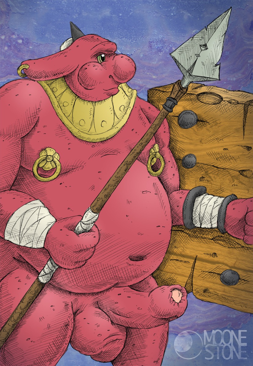 1boy blin_(tloz) earring male male_only moblin moblin_(skyward_sword) monster moonestone nipple_piercing nipples penis piercing red_body rule34 shield skyward_sword solo the_legend_of_zelda