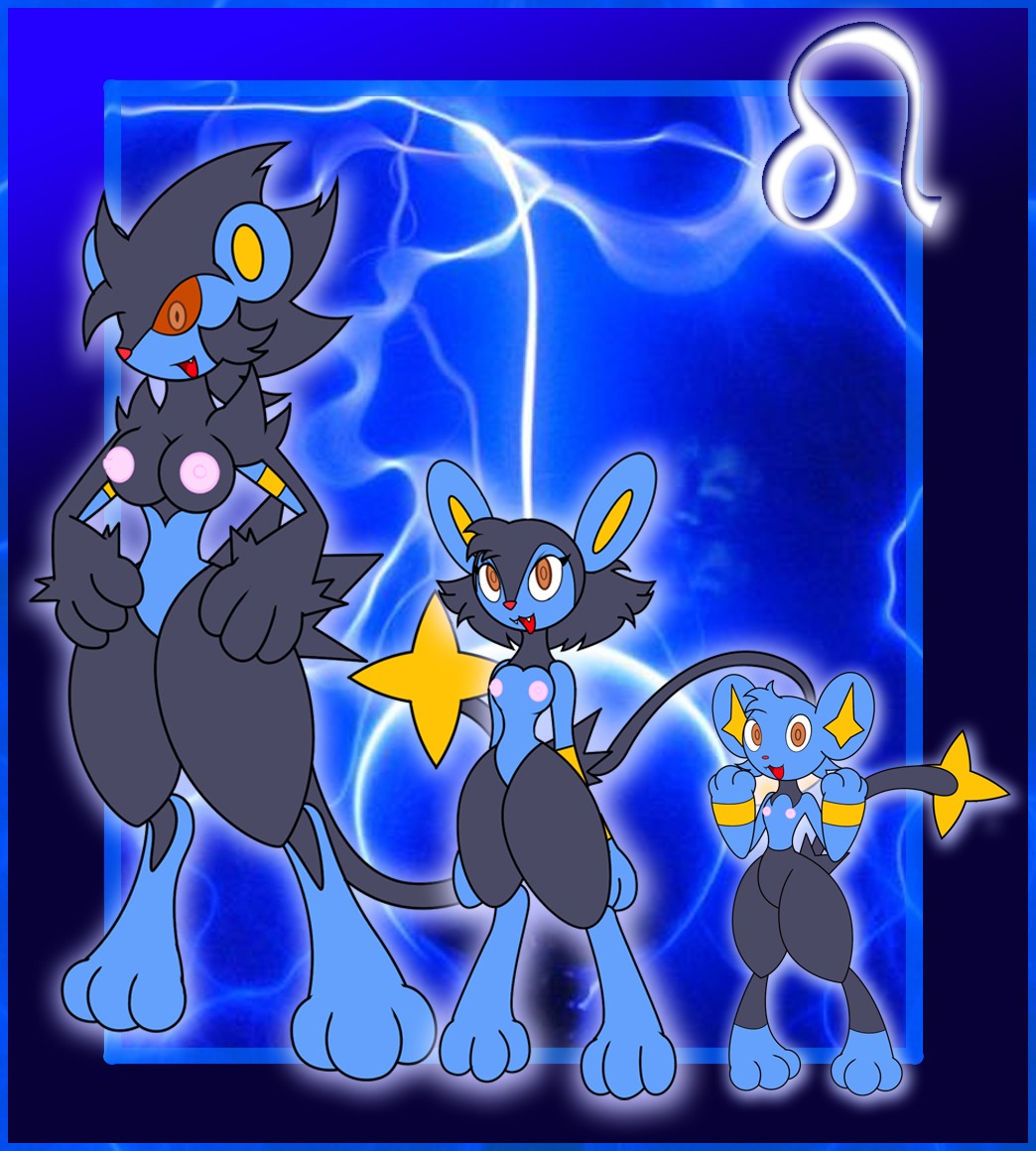 anthro anthrofied breasts female furry gb_of_bs luxio luxray nipples pokemon pokemon_(species) rule34 shinx tail
